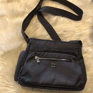 Lug Infinity gray nylon crossbody shoulder handbag